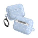 Pastel Blue Bow Pattern AirPod Case — Elegant Bow Pattern Protective Cover