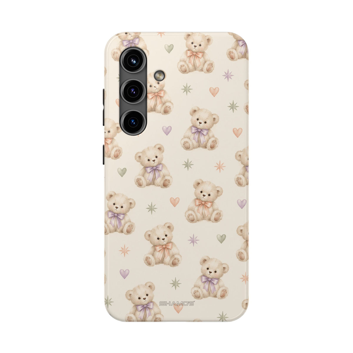 Cute Pastel Bear Impact Phone Case | Heart & Star Kawaii Pattern