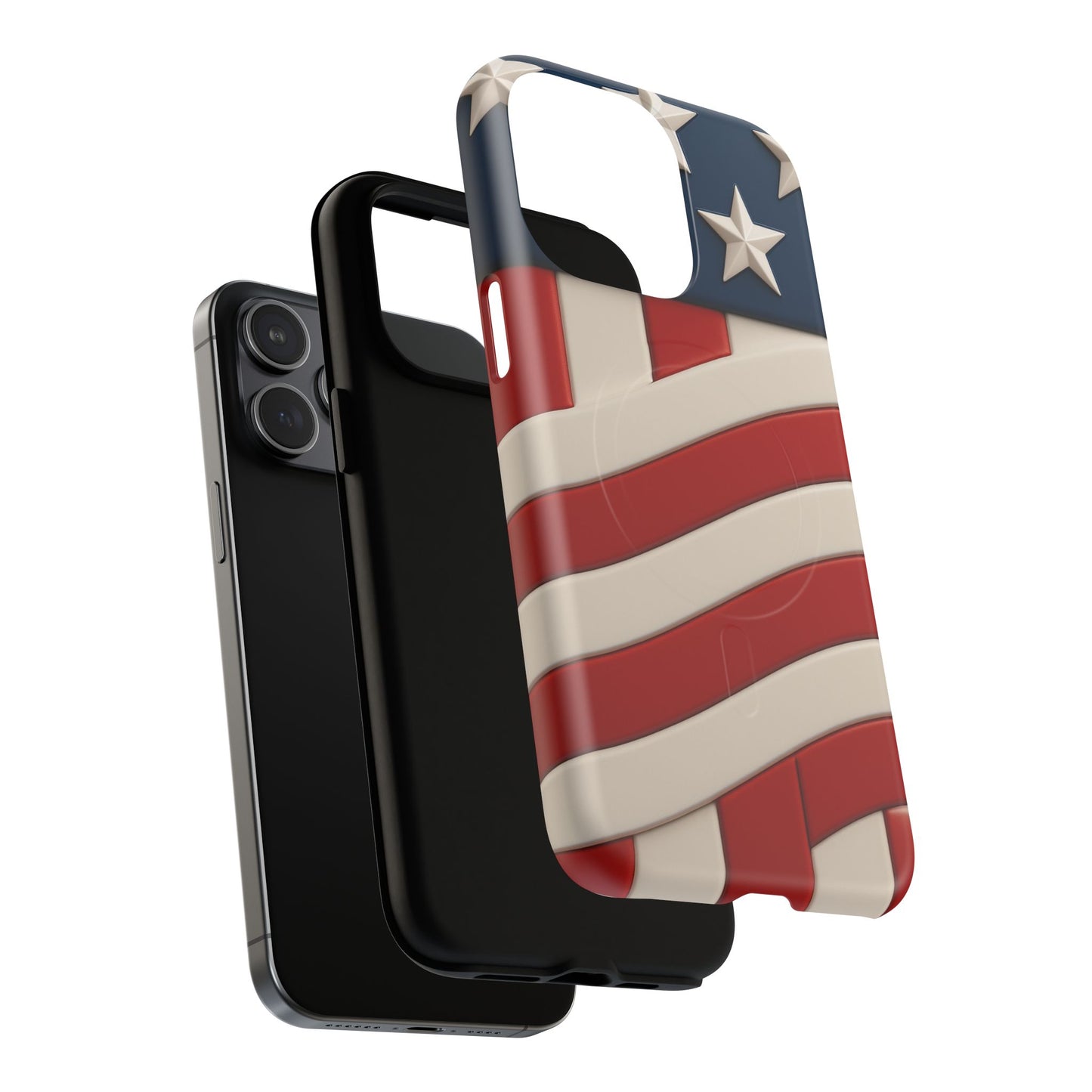 Patriotic iPhone Cases - MagSafe Tough American Flag Design