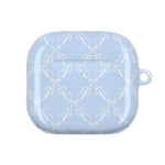 Pastel Blue Bow Pattern AirPod Case — Elegant Bow Pattern Protective Cover