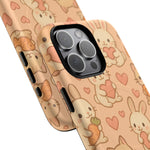 Cozy Critter Friends iPhone Case — Cute Bunny & Kitten Heart Pattern with MagSafe - Shamo's
