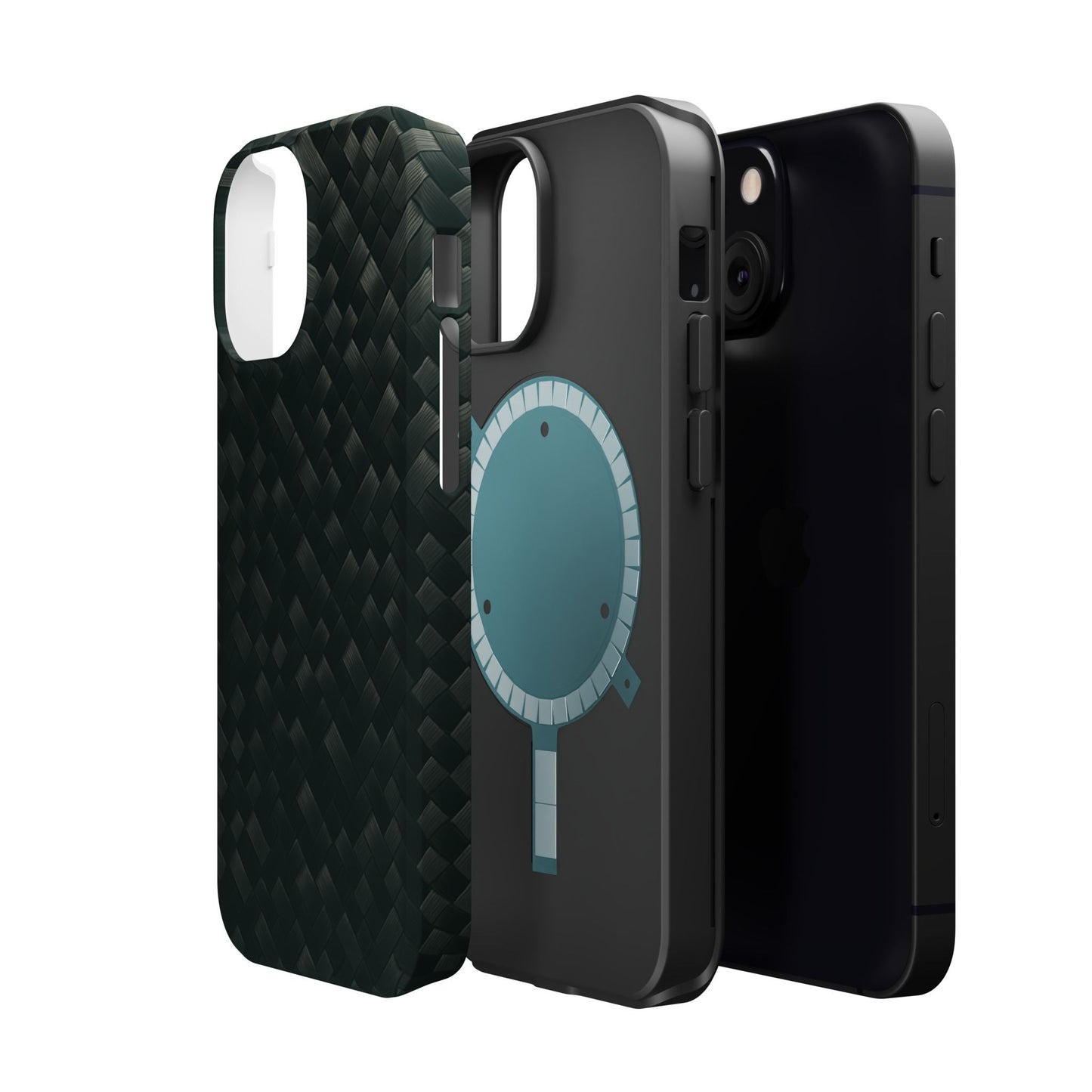 Dark Carbon Fiber Texture Magnetic Impact-Resistant iPhone Case | MagSafe compatible  Shamo's