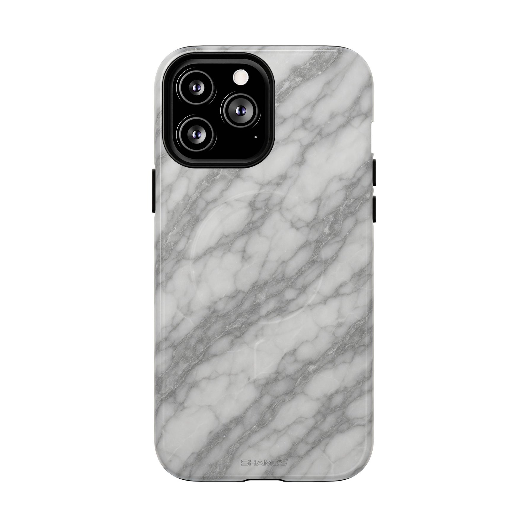 Silver Mist Marble iPhone Case with MagSafe - iPhone 17 / Glossy - Shamo's