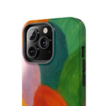 Abstract Color Wave Tough Phone Case — Bold Orange & Green Protective Phone Cover  Shamo's