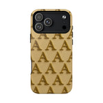 Gold Monogram 'A' iPhone Case with MagSafe - Shamo's