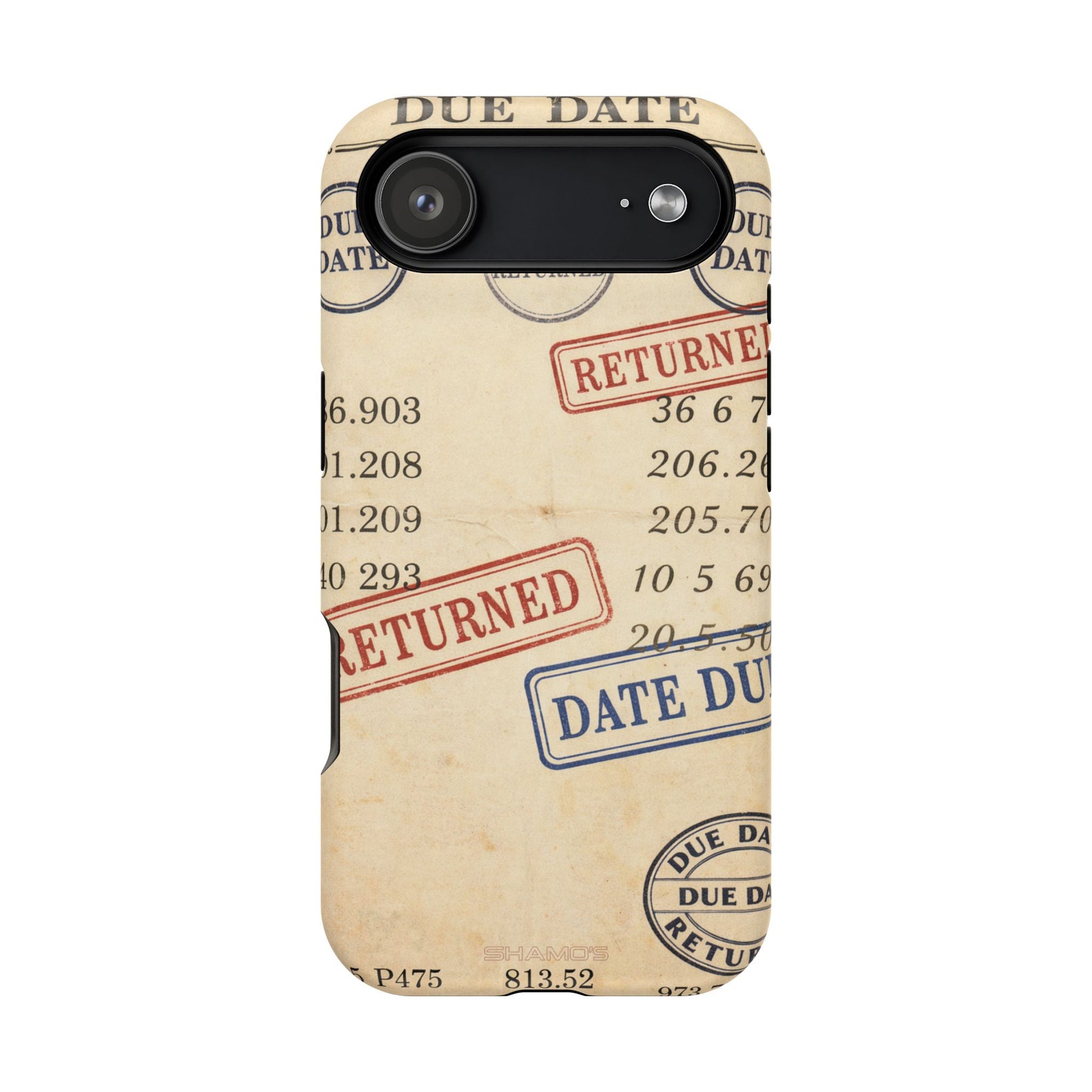 Vintage Library Card Design Phone Case with MagSafe Compatibility