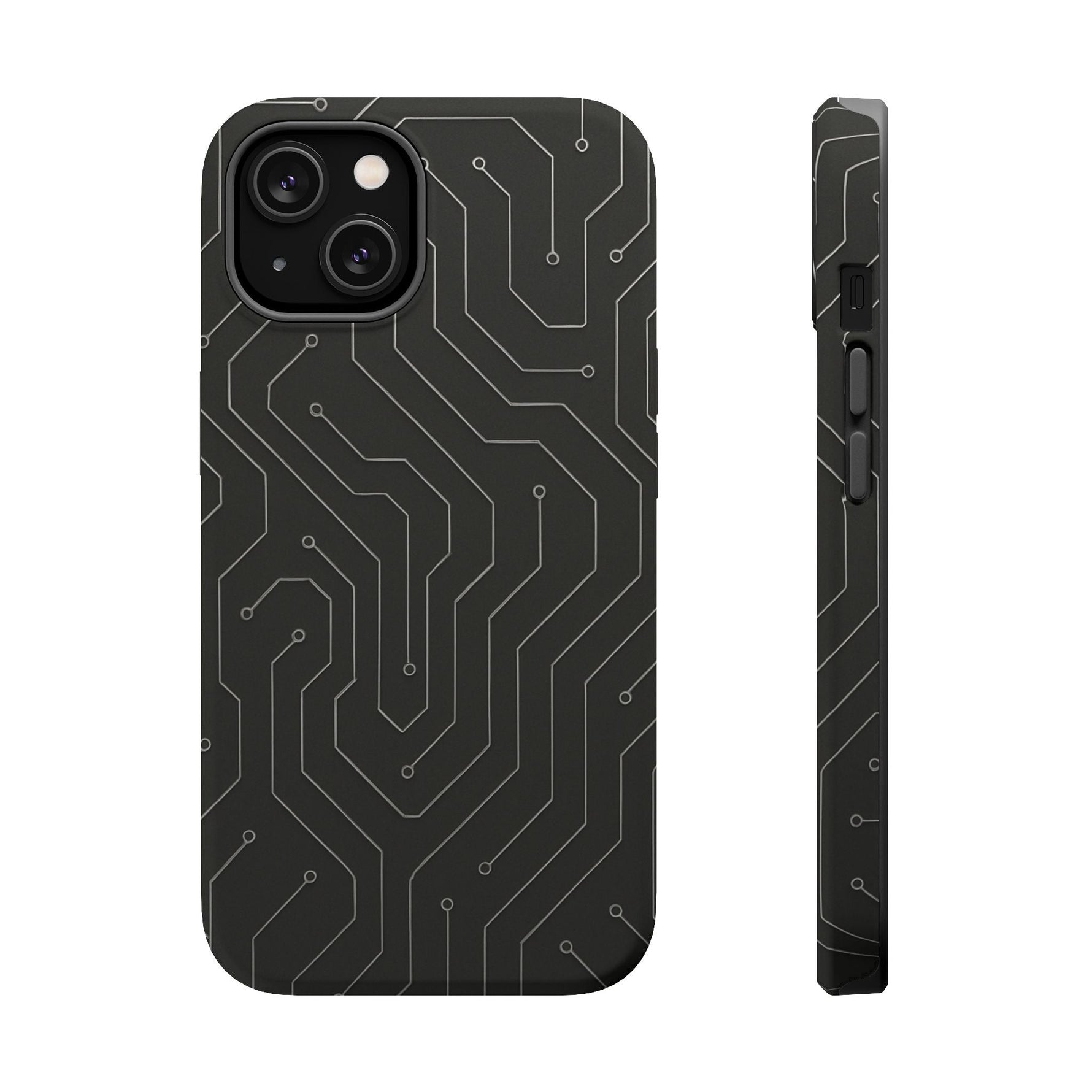 Black Circuit Board Design iPhone Case | MagSafe  Shamo's iPhone 14 / Matte