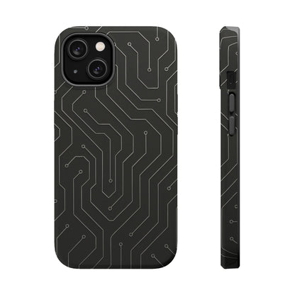 Black Circuit Board Design iPhone Case | MagSafe  Shamo's iPhone 14 / Matte