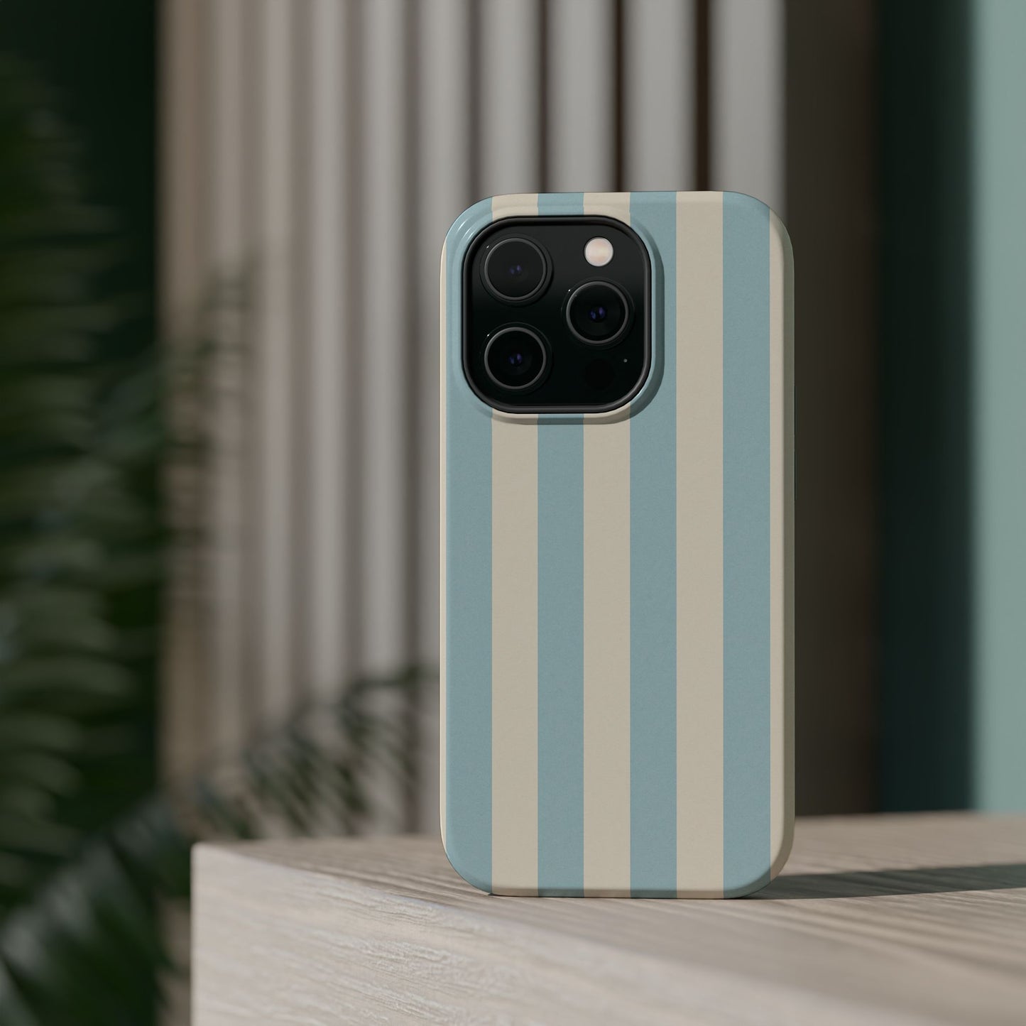 Blue Strips Pattern iPhone Case Compatible with MagSafe