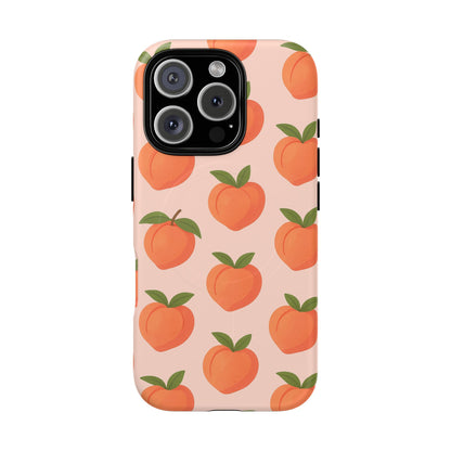 Peach Pattern Fruit Case for iPhone | MagSafe Compatible
