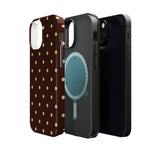 Polka Dot iPhone Case — Brown & Cream Protective Cover with MagSafe compatibility  Shamo's