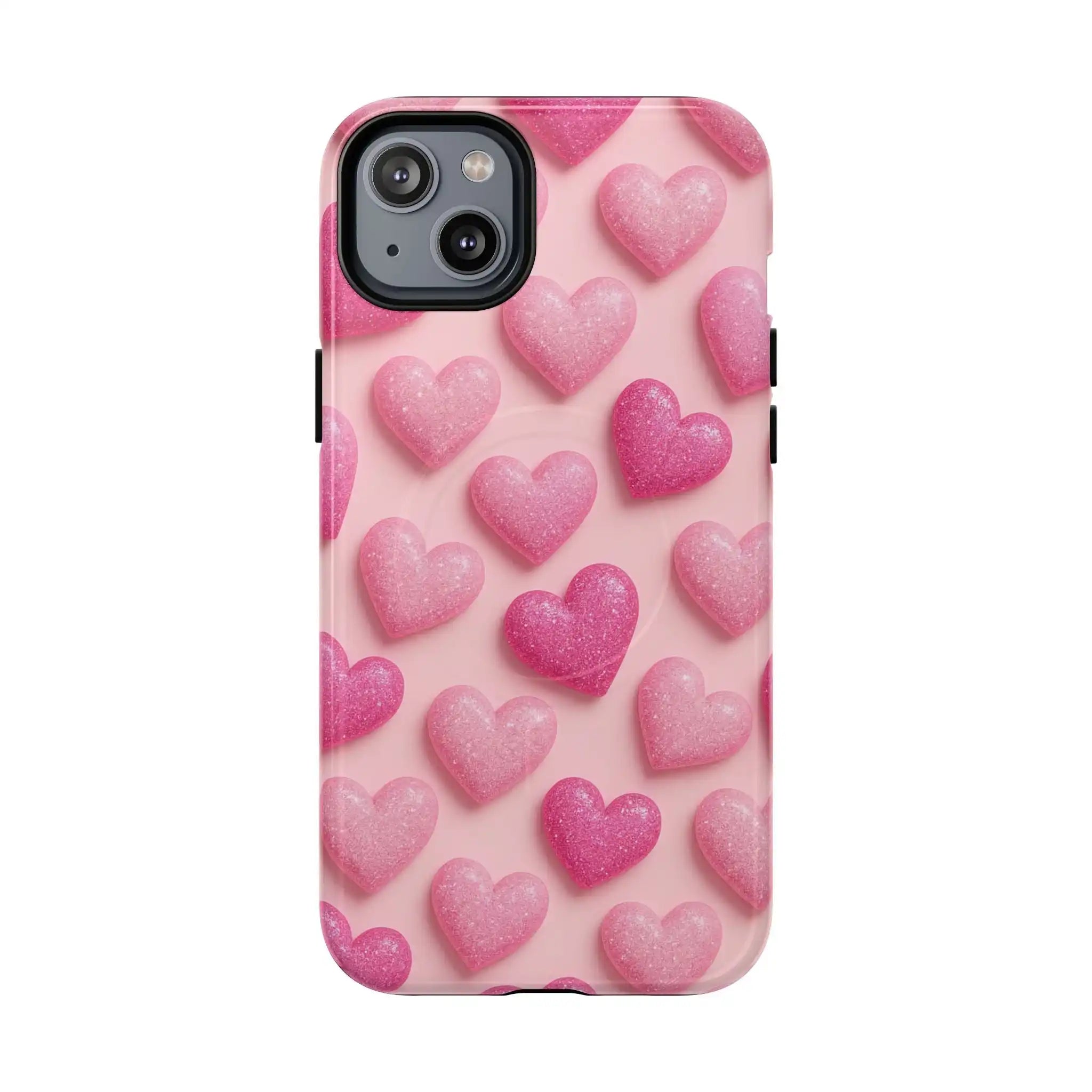 Barbiecore Glitter Hearts iPhone Case | MagSafe - Shamo's