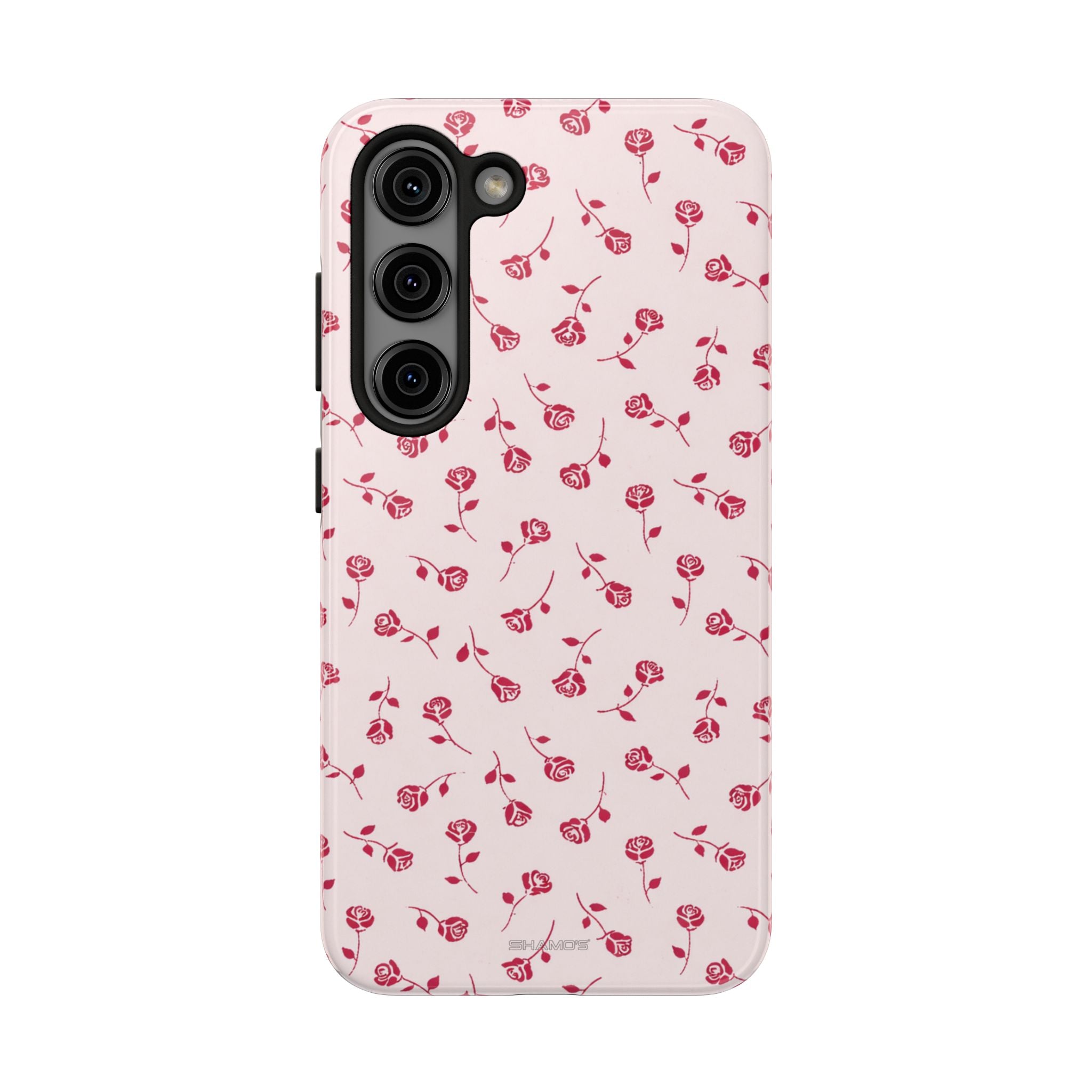 Pink Rose Pattern Tough Phone Case — Impact-Resistant Protective Cover - Samsung Galaxy S23 - Shamo's