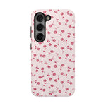 Pink Rose Pattern Tough Phone Case — Impact-Resistant Protective Cover