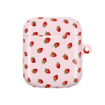 Strawberry Pattern AirPod Case | Cute Pink Protective Cover
