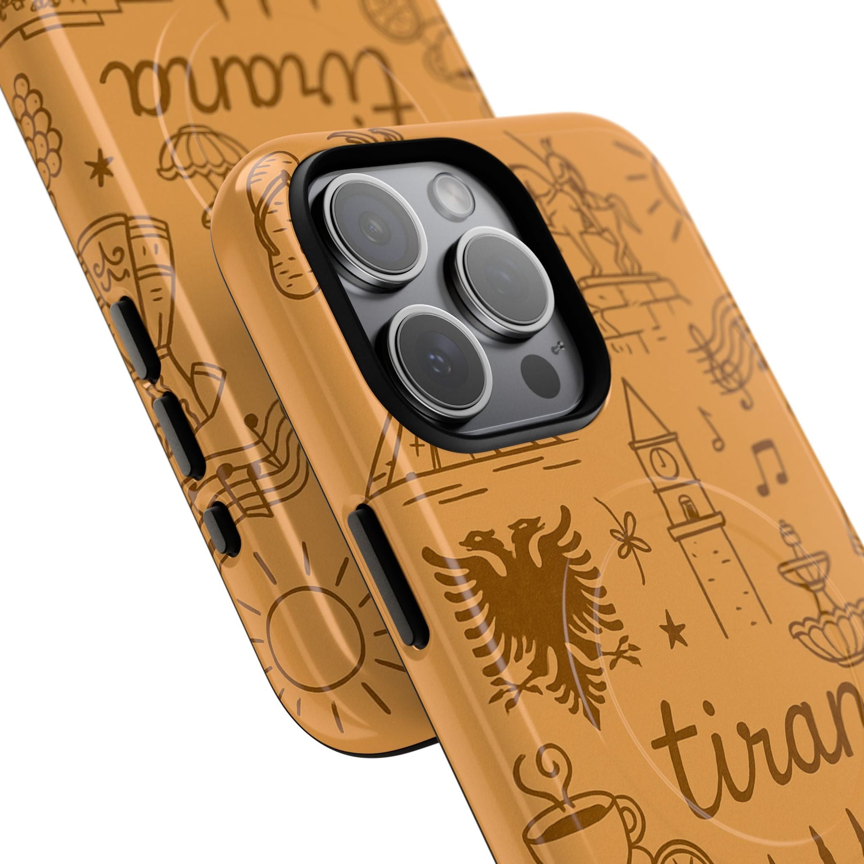 Tirana Illustrated Hand-Drawn iPhone Case — Albanian Landmarks & Icons | MagSafe compatible  Shamo's