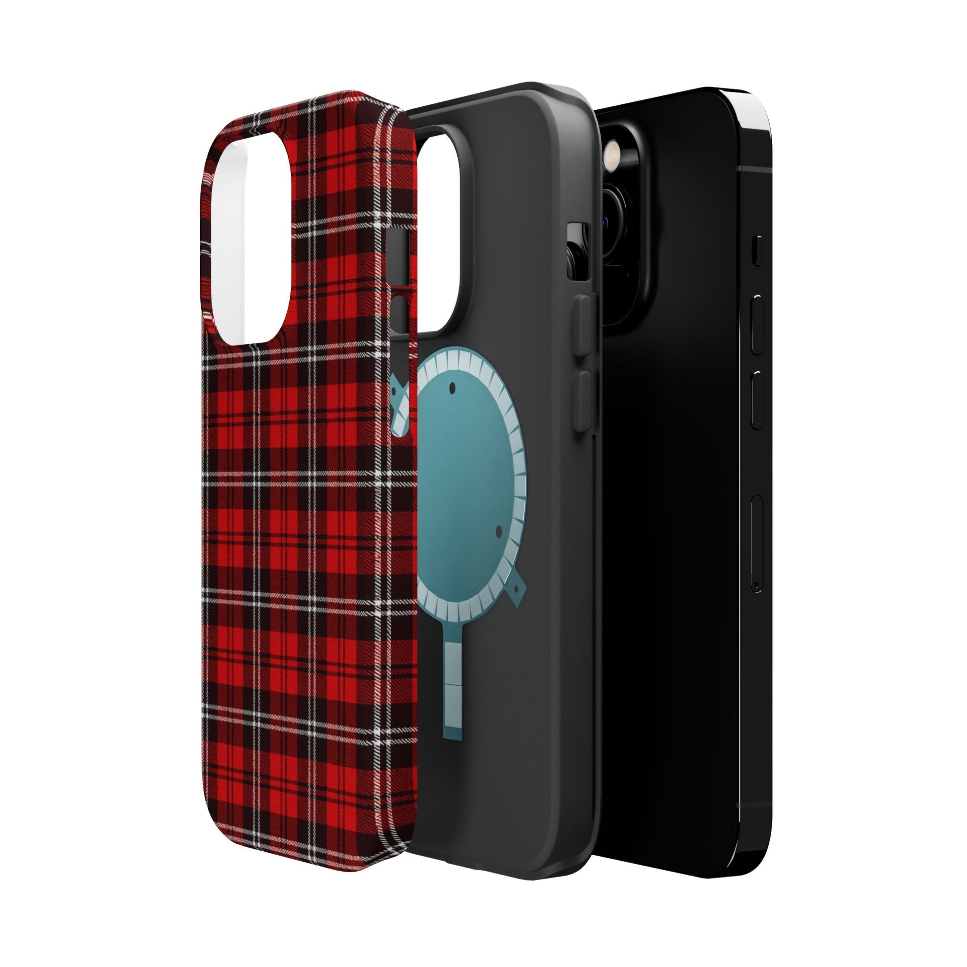 Red Tartan Plaid Impact-Resistant iPhone Case | MagSafe compatibility  Shamo's