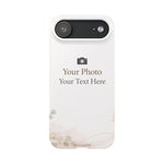 Personalized Slim Phone Case, Custom Photo & Text Minimal Floral Design - iPhone 17 Air - Shamo's