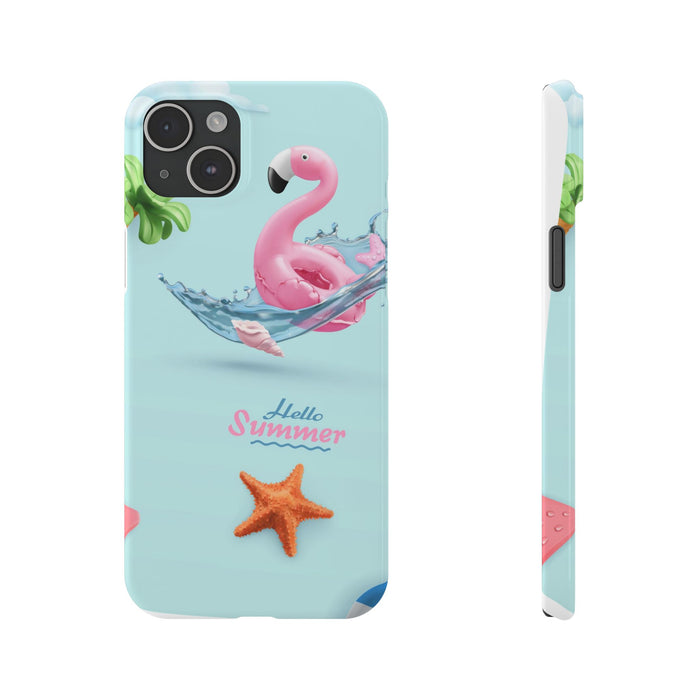 Slim Phone Cases with Hello Summer design