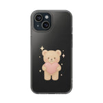 Romantic Teddy Bear Impact-Resistant iPhone Case with Heart Design - Shamo's