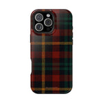 Funda para iPhone resistente a impactos con diseño de cuadros escoceses rojos y verdes con MagSafe