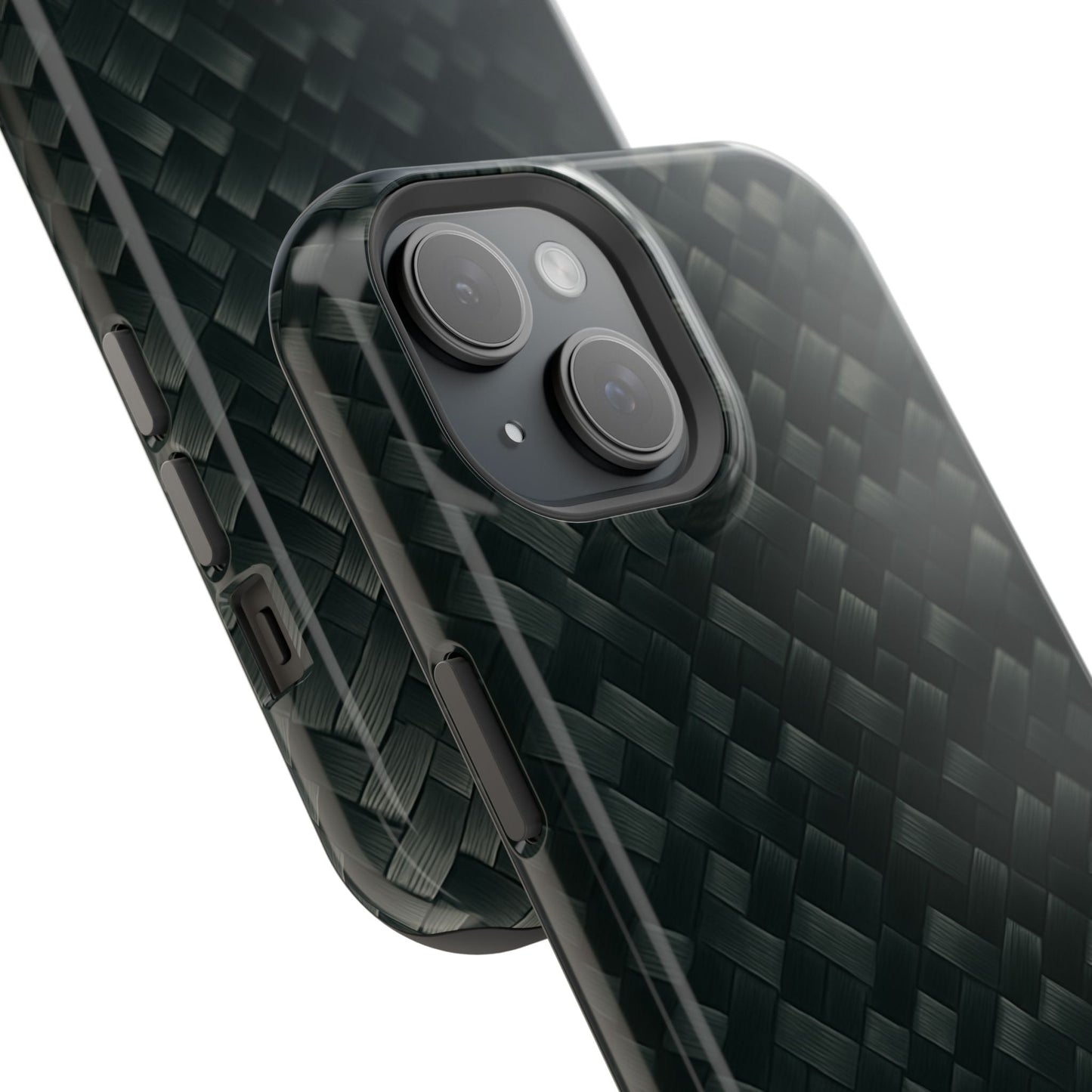 Dark Carbon Fiber Texture Magnetic Impact-Resistant iPhone Case | MagSafe compatible  Shamo's