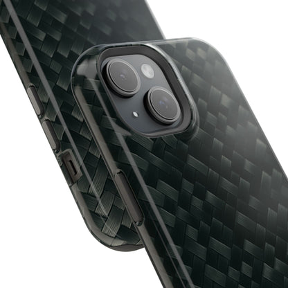 Dark Carbon Fiber Texture Magnetic Impact-Resistant iPhone Case | MagSafe compatible  Shamo's
