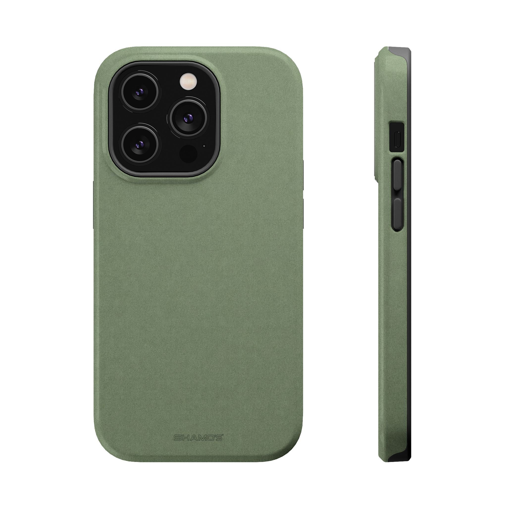 Olive Green MagSafe Compatible Impact-Resistant iPhone Case - iPhone 14 Pro / Glossy - Shamo's