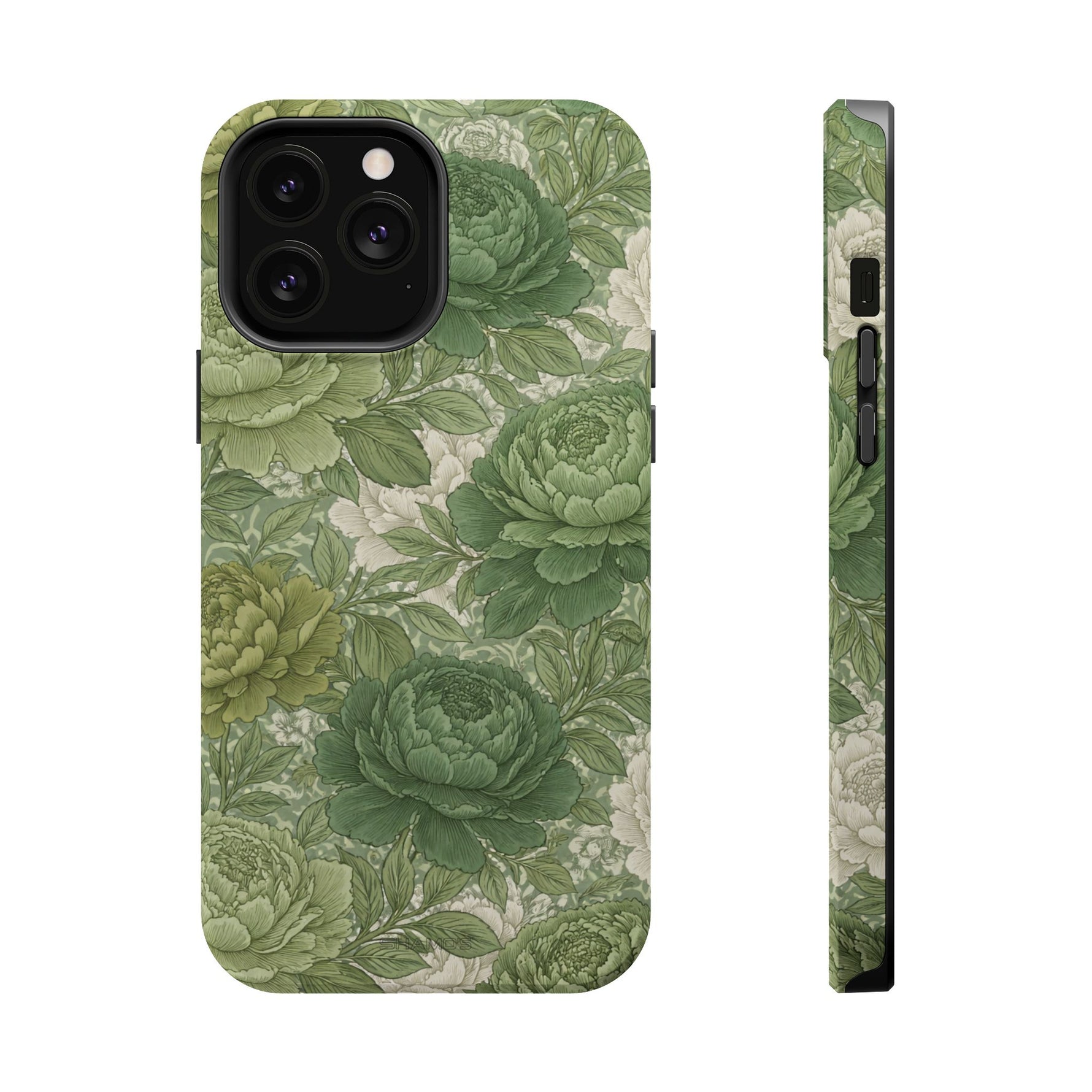 Green Succulent Floral Magnetic Impact-Resistant iPhone Case, MagSafe Compatible - iPhone 13 Pro Max / Matte - Shamo's
