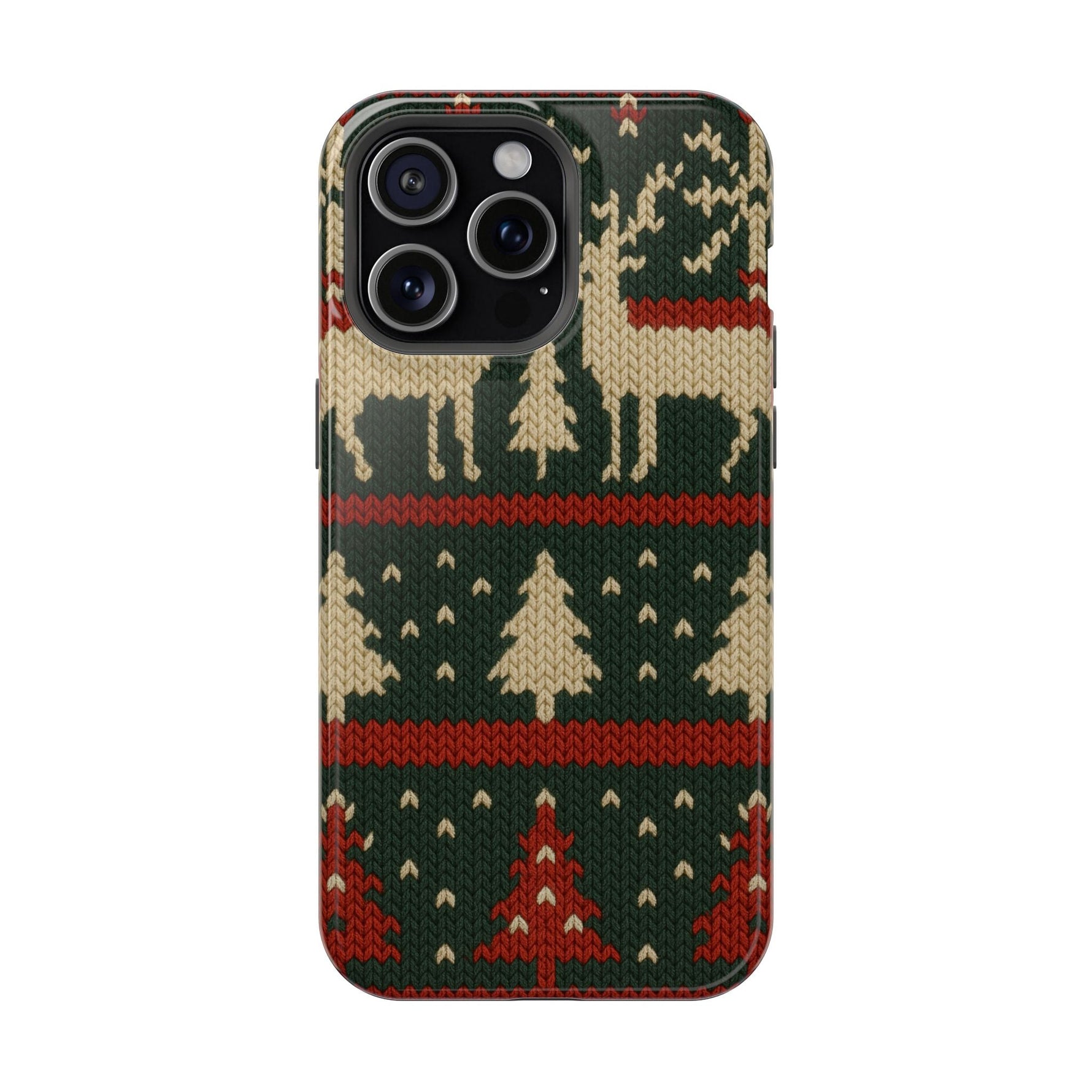 Holiday Reindeer Knit iPhone Case | compatible with MagSafe  Shamo's iPhone 15 Pro Max / Glossy