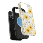 Yellow Flowers Summer Floral Magnetic Impact-Resistant iPhone Case with MagSafe Compatibility - iPhone 17 / Glossy - Shamo's