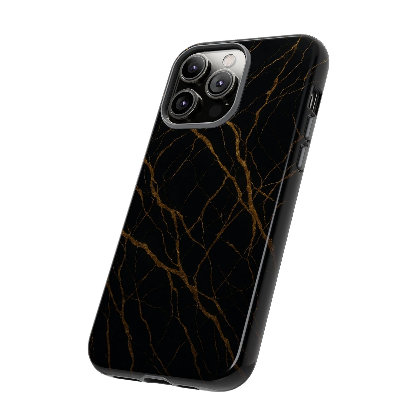 Black Marble Tough iPhone Case