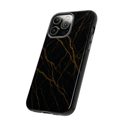 Black Marble Tough iPhone Case