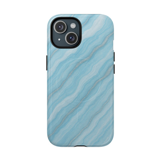 Sky Blue Marble iPhone Case with MagSafe - Shamo's