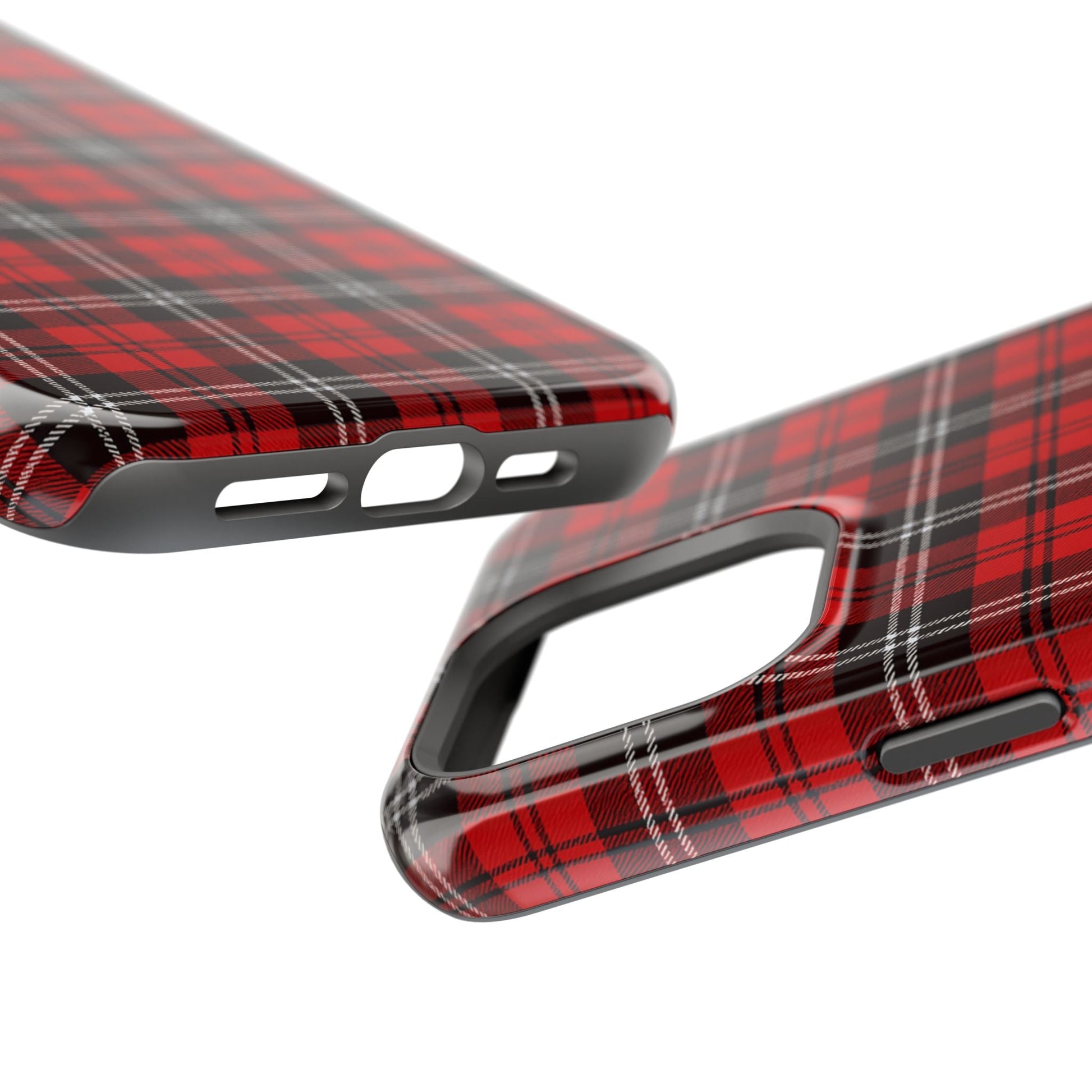 Red Tartan Plaid Impact-Resistant iPhone Case | MagSafe compatibility  Shamo's