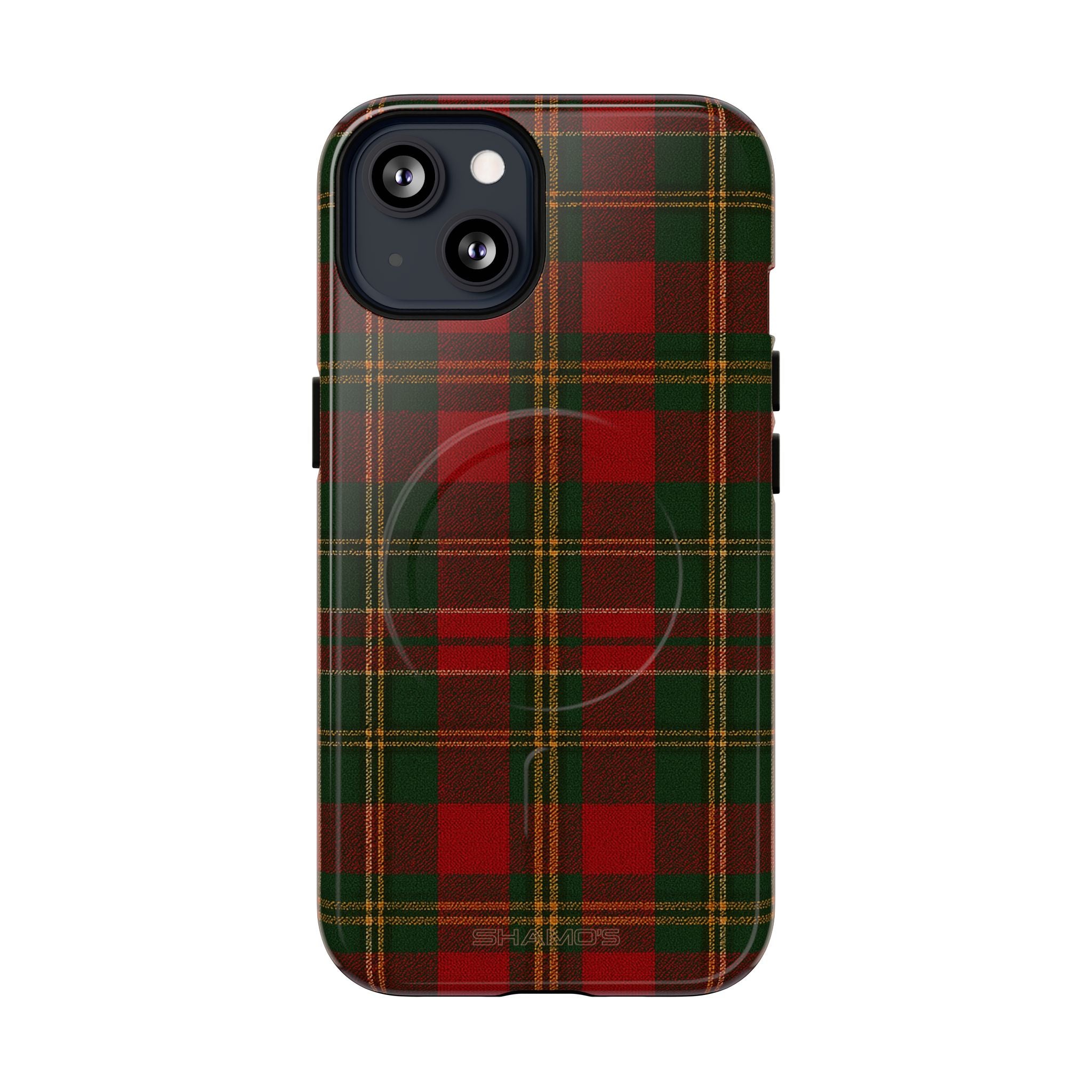 Plaid Holiday iPhone Case — Red & Green Tartan (MagSafe compatible) - iPhone 13 / Glossy #iphone-13