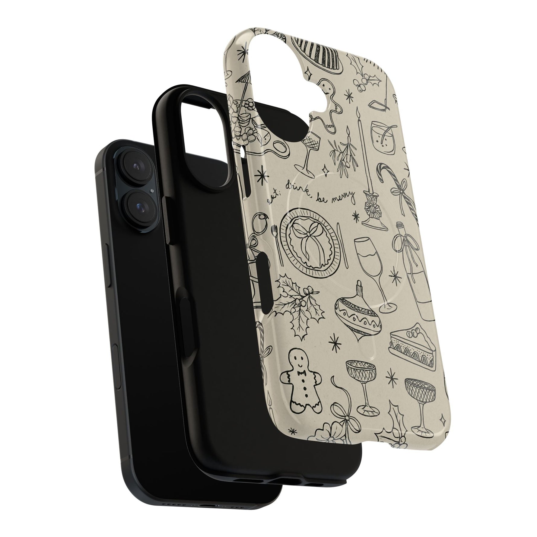 Festive Doodle iPhone Case (’drink, be merry’ Holiday Design) | compatible with MagSafe  Shamo's
