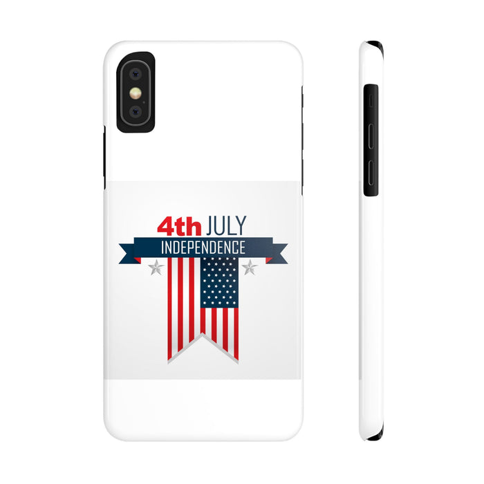 Slim Phone Cases with 4th of July writing for iPhone 17 and more