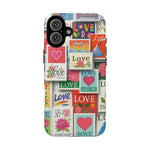 Vintage Romantic Love Stamp iPhone Case | Tough Protection + MagSafe