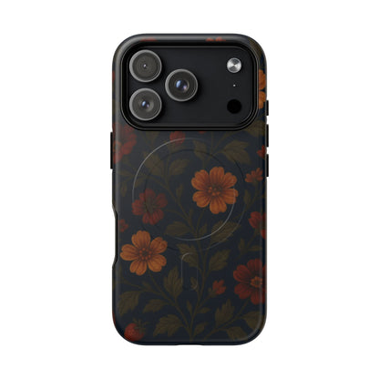 Floral Night Velvet iPhone Case - Works with MagSafe