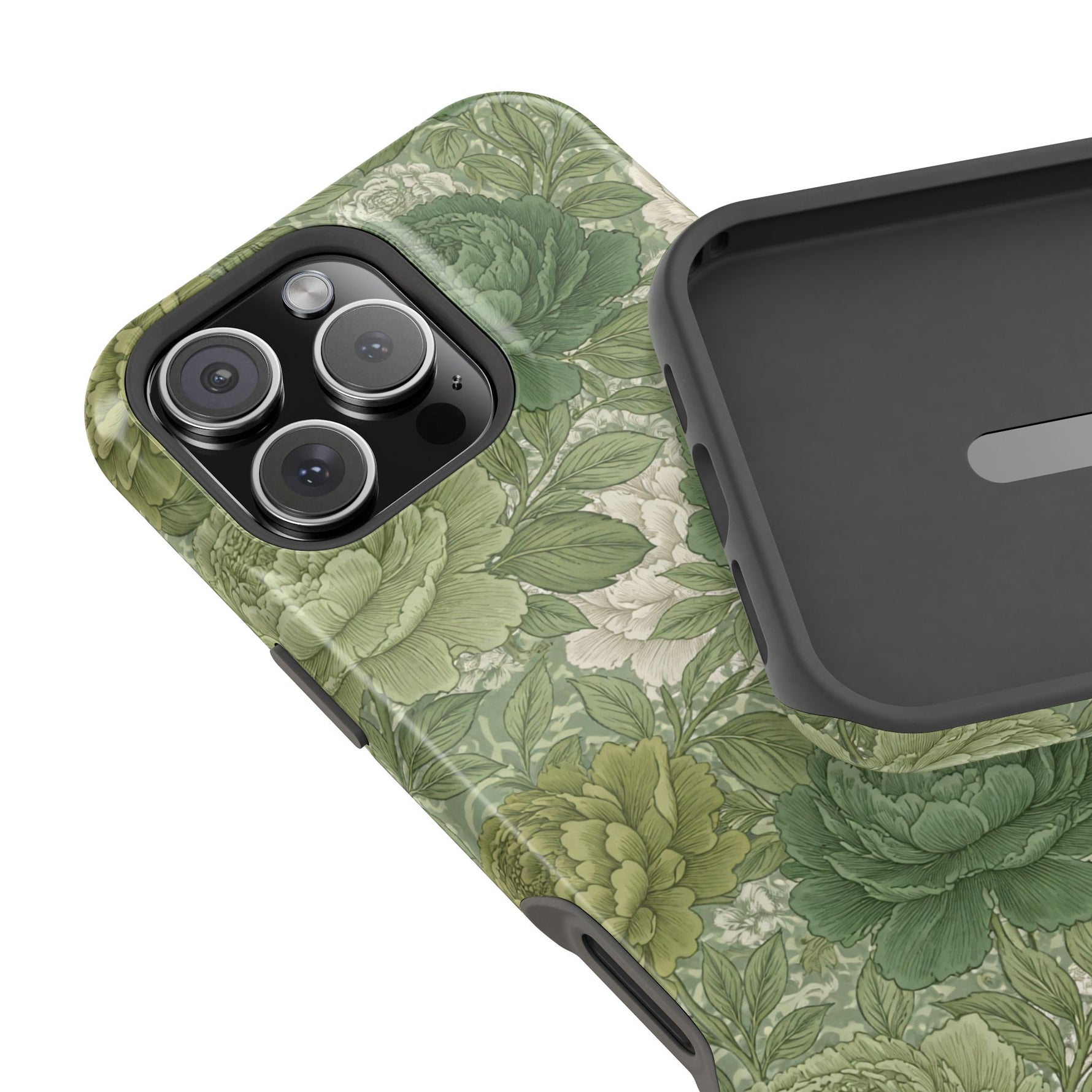 Green Succulent Floral Magnetic Impact-Resistant iPhone Case, MagSafe Compatible - iPhone 17 / Glossy - Shamo's