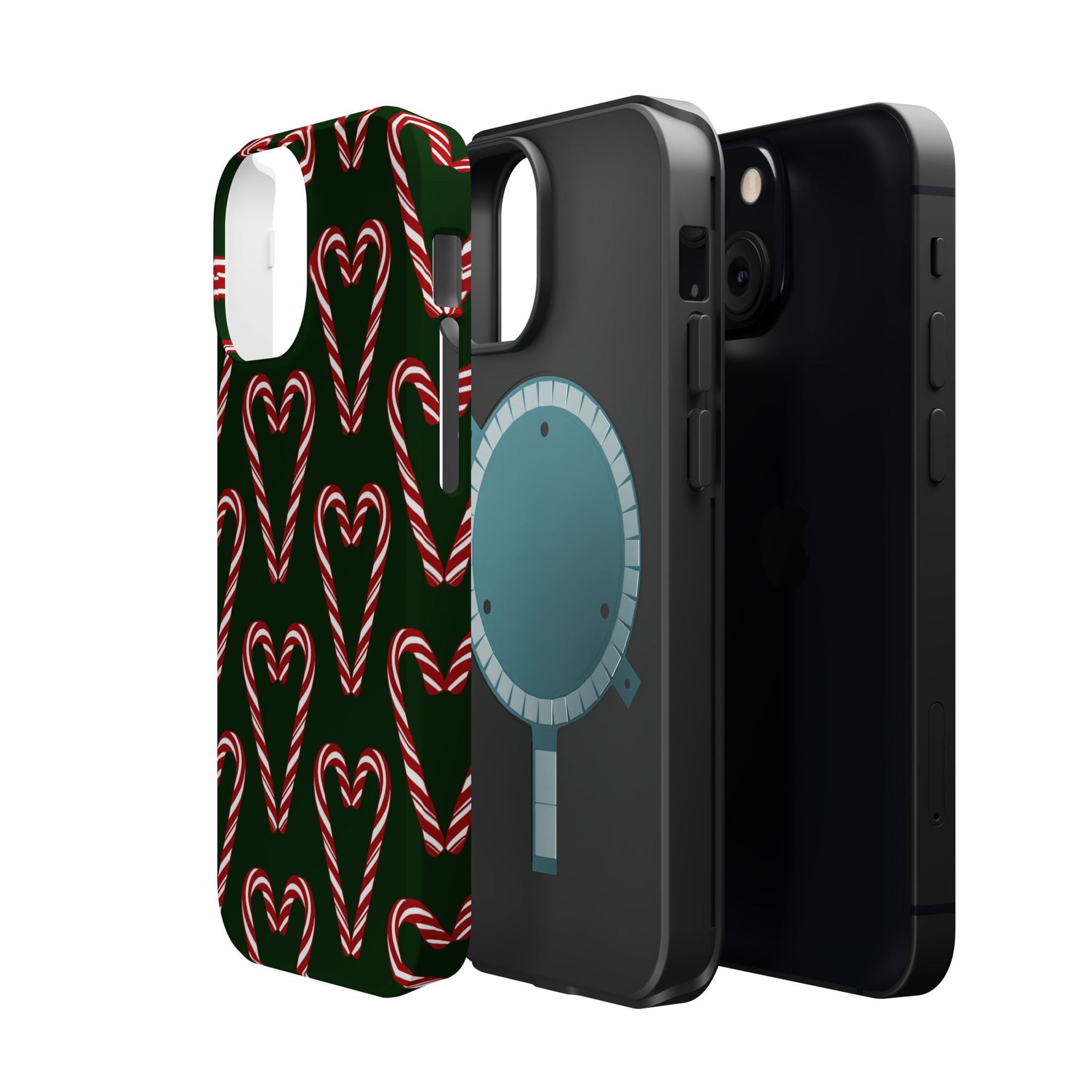 Candy Cane Heart MagSafe Impact-Resistant iPhone Case  Shamo's