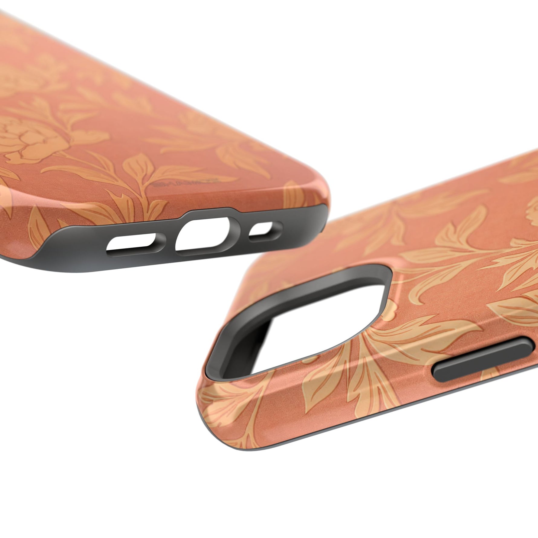 Floral Rose Gold Magnetic Impact-Resistant iPhone Case, MagSafe Compatible - iPhone 17 / Glossy - Shamo's
