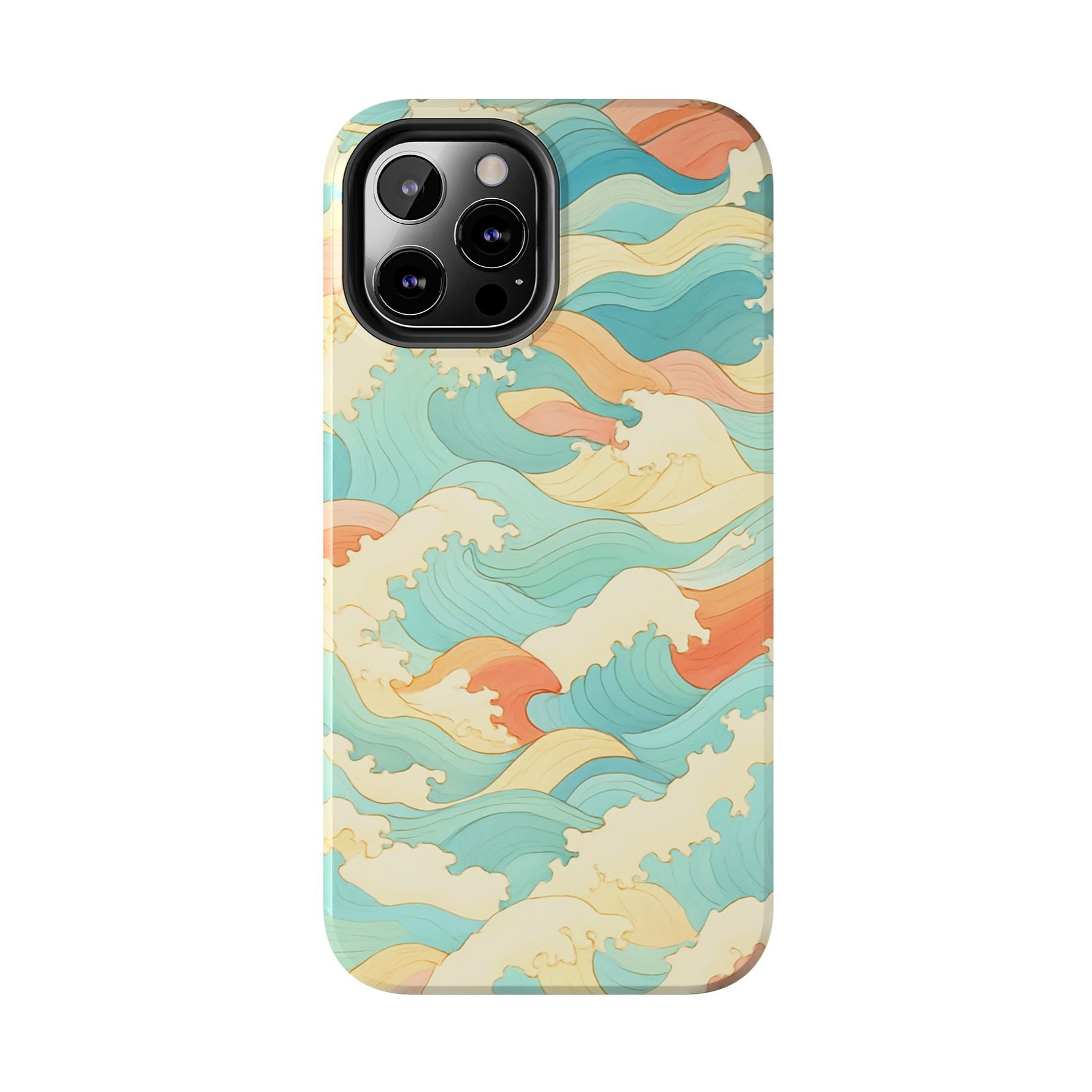 Ocean Wave Tough Phone Case — Pastel Retro Surf Pattern  Shamo's
