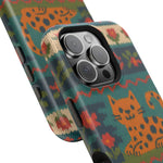 Cozy Knit Leopard Pattern Sweater Holiday Theme iPhone Case with MagSafe compatibility  Shamo's