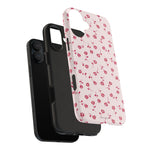 Pink Rose Pattern Tough Phone Case — Impact-Resistant Protective Cover