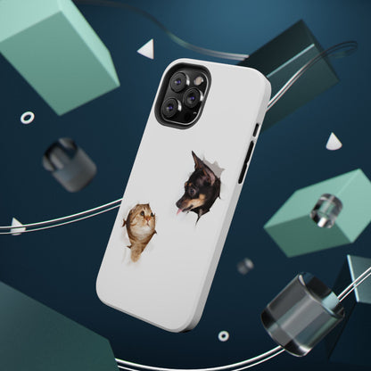 Impact-Resistant Cases with a cat and a dog