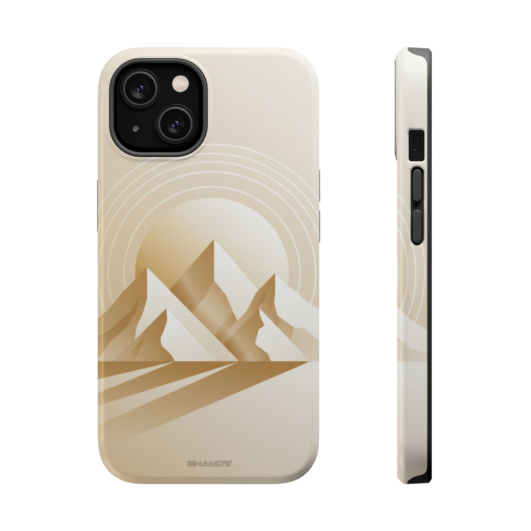 Minimalist Mountain Abstract Landscape iPhone Case with MagSafe Compatibility