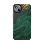 Emerald Marble with Gold Veins iPhone Case | with MagSafe  Shamo's iPhone 14 Plus / Matte