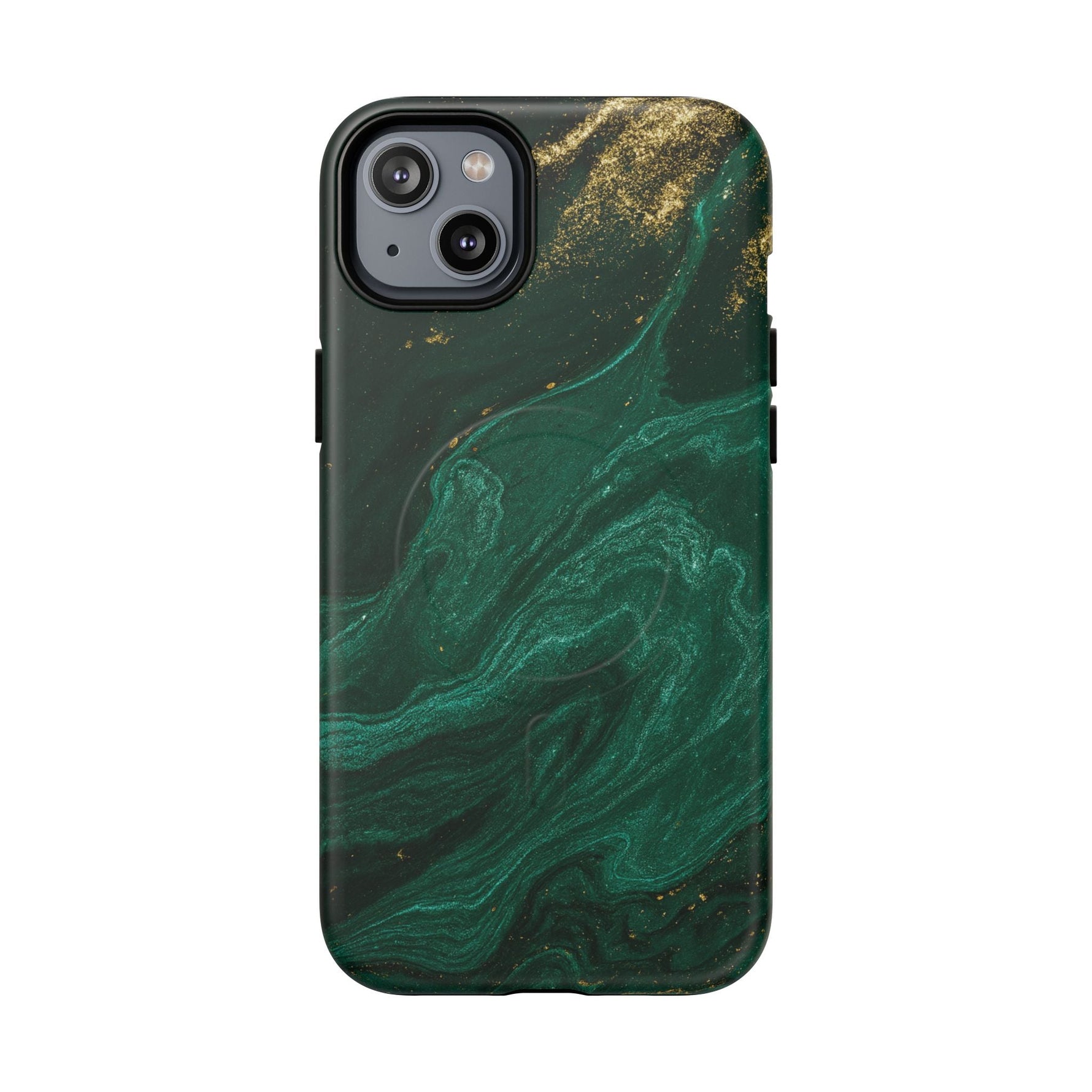 Emerald Marble with Gold Veins iPhone Case | with MagSafe  Shamo's iPhone 14 Plus / Matte